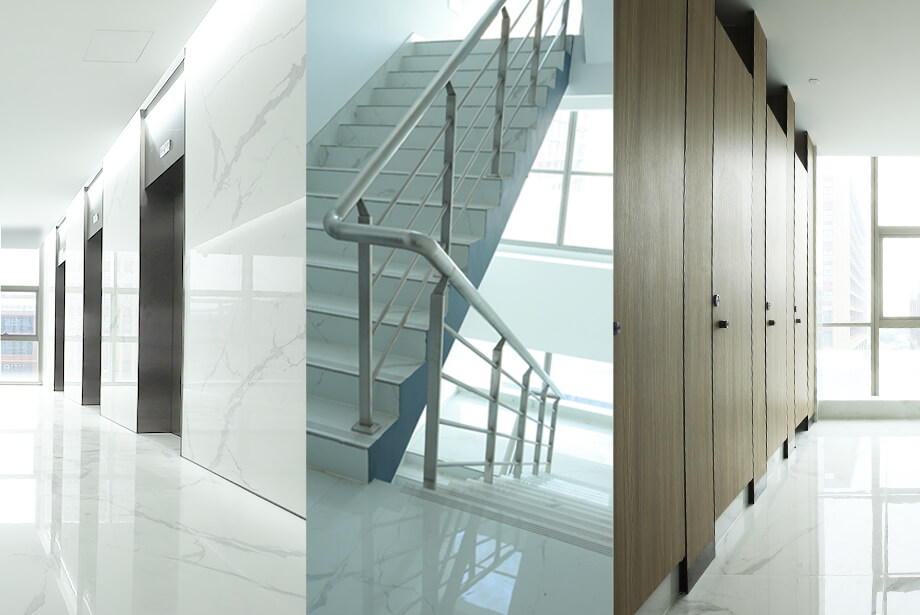 尚景智谷电梯厅、卫生间、楼梯间通风、透光设计
